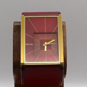 Nixon- Picture It- Motif Collection -Leather Cuff Watch With Gold Bezel